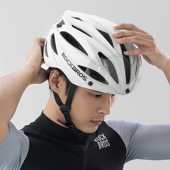 Rockbros - Rockbros Cykelhjälm Avtagbara UV-Skyddsglasögon - Brun
