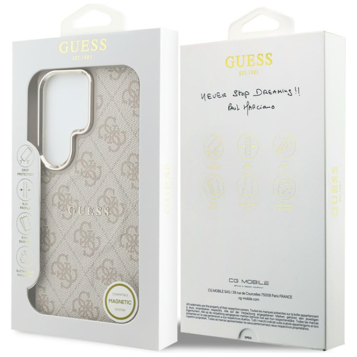 Guess - Guess Mobilskal För Galaxy S26 Ultra MagSafe 4G Embossed Ring - Rosa
