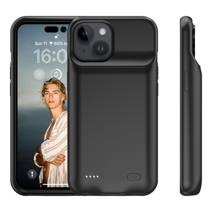 A-One Brand - iPhone 15 Batteriskal 7000mAh - Svart
