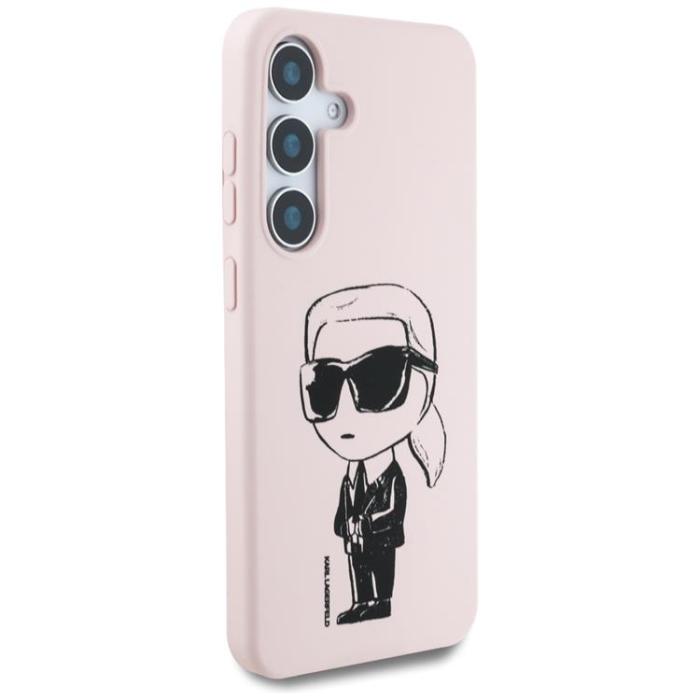 KARL LAGERFELD - Karl Lagerfeld Galaxy S25 Mobilskal MagSafe Silikon Graffiti Ikonik - Rosa