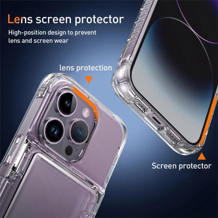 OEM - iPhone 15 Pro Mobilskal Korthållare Kickstand - Clear
