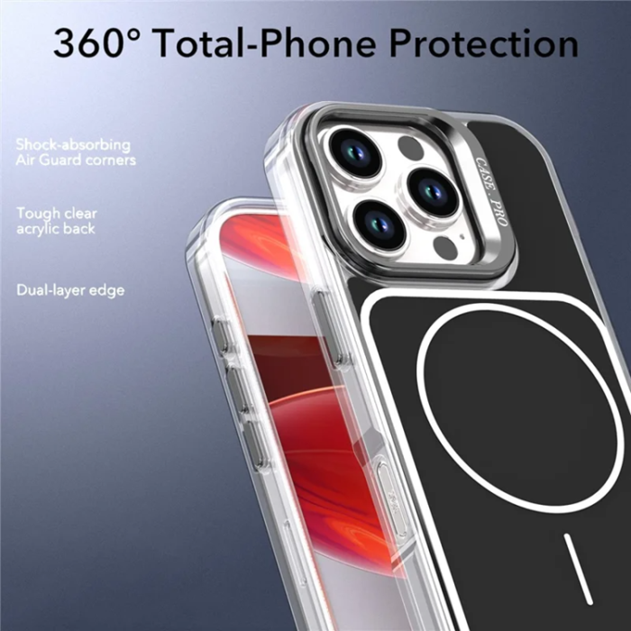 A-One Brand - iPhone 16 Pro Mobilskal MagSafe Lens Kickstand med Handrem