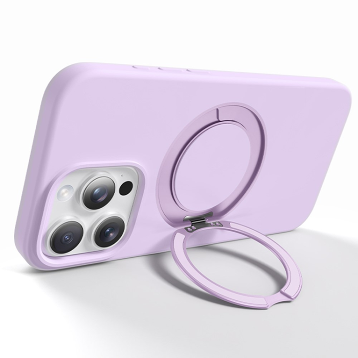 A-One Brand - iPhone 16 Pro Max Mobilskal MagSafe Silikon Roterande - Vit