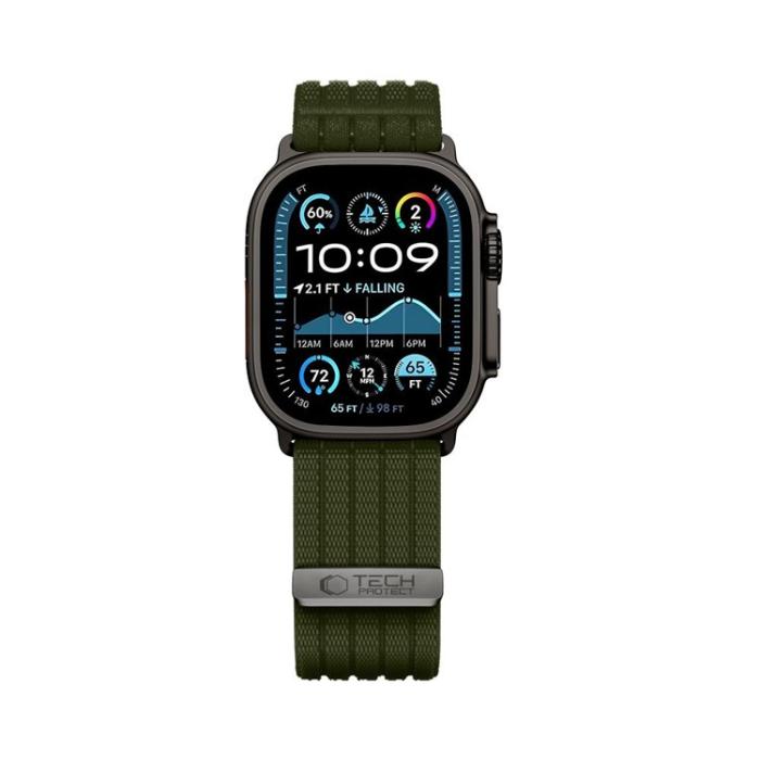 Tech-Protect - Tech-Protect Apple Watch (44/45/46/49mm) Armband Nylon - Military Grön