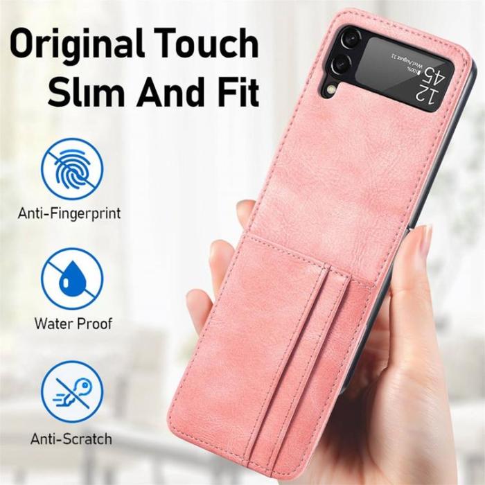 A-One Brand - Galaxy Z Flip 4 Plånboksfodral Portable Folding - Rosa