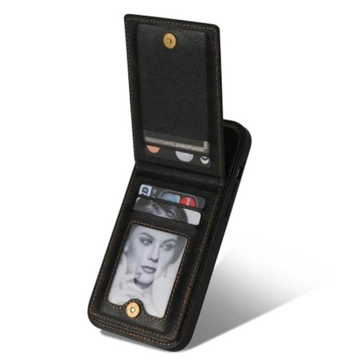 N.BEKUS - N.BEKUS iPhone 15 Pro Mobilskal Korthållare Kickstand - Svart