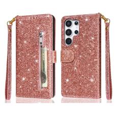 OEM - Mobilfodral f&ouml;r Samsung Galaxy S26 Ultra St&auml;llfunktion Konstl&auml;der - Ros&eacute;guld