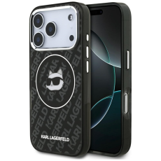 KARL LAGERFELD - Karl Lagerfeld iPhone 17 Pro Max Mobilskal Magsafe Choupette Head Logo - Svart