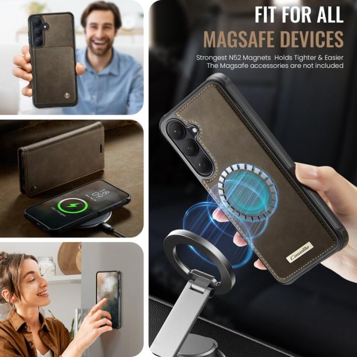 Caseme - CaseMe Plånboksfodral för Samsung Galaxy S26 Magnetiskt Konstläder RFID - Kaffe