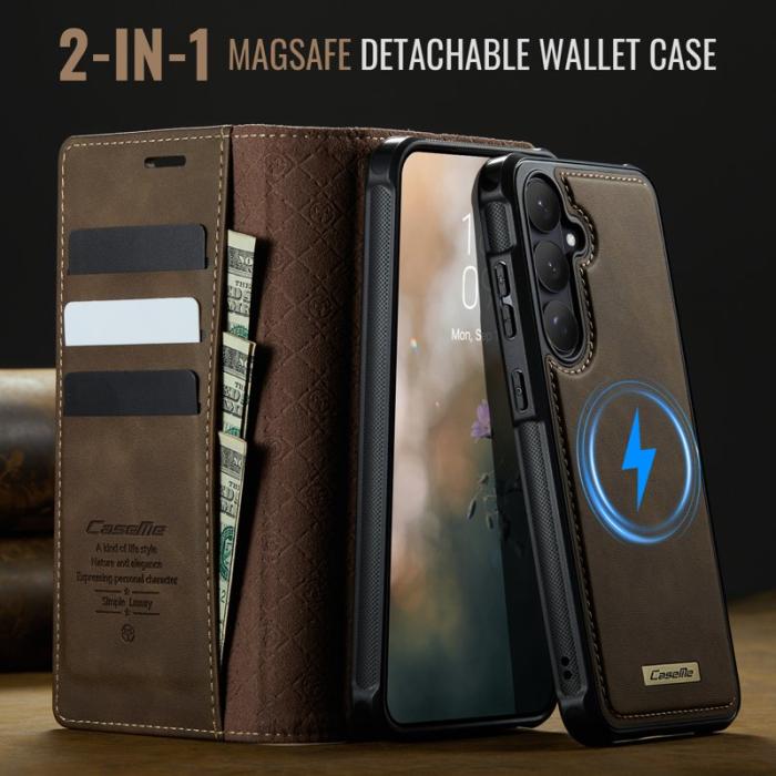 Caseme - CaseMe Plånboksfodral för Samsung Galaxy S26 Magnetiskt Konstläder RFID - Kaffe