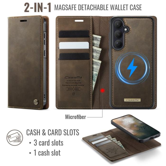 Caseme - CaseMe Plånboksfodral för Samsung Galaxy S26 Magnetiskt Konstläder RFID - Kaffe