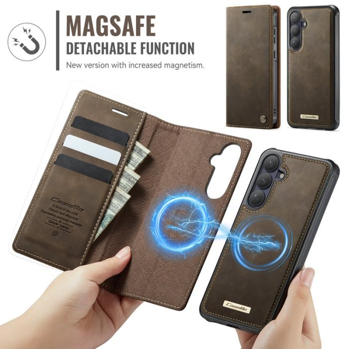 Caseme - CaseMe Plånboksfodral för Samsung Galaxy S26 Magnetiskt Konstläder RFID - Kaffe