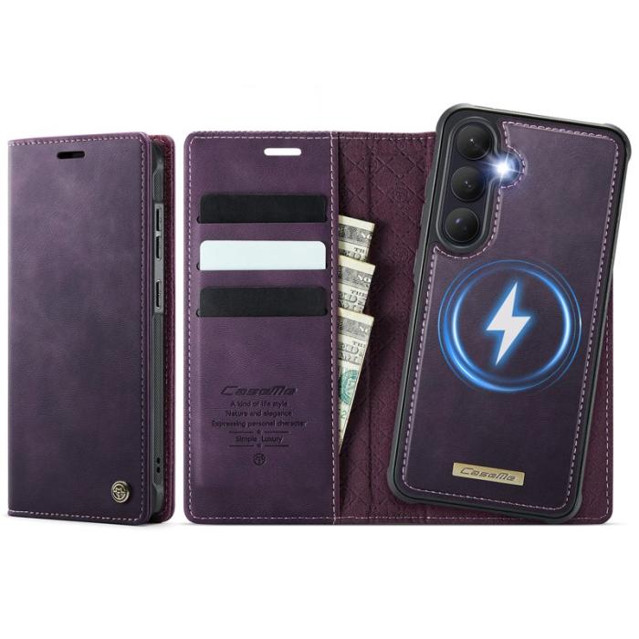 Caseme - CaseMe Plånboksfodral för Samsung Galaxy S26 Magnetiskt Konstläder RFID - Lila