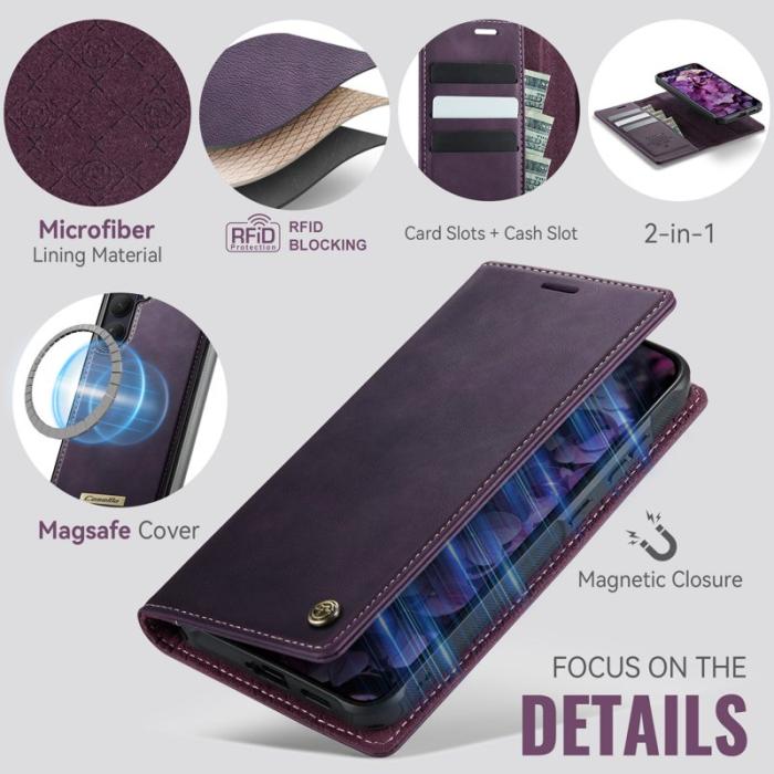 Caseme - CaseMe Plånboksfodral för Samsung Galaxy S26 Magnetiskt Konstläder RFID - Lila