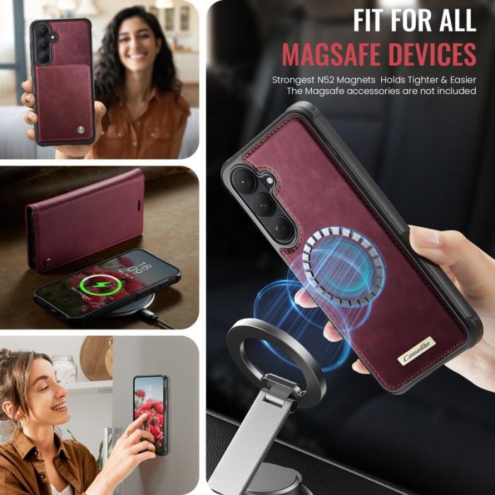 Caseme - CaseMe Plånboksfodral för Samsung Galaxy S26 Magnetiskt Konstläder RFID - Röd