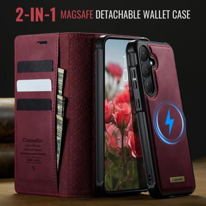 Caseme - CaseMe Plånboksfodral för Samsung Galaxy S26 Magnetiskt Konstläder RFID - Röd
