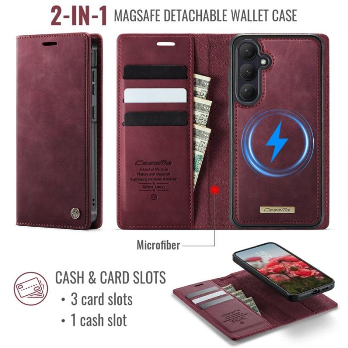 Caseme - CaseMe Plånboksfodral för Samsung Galaxy S26 Magnetiskt Konstläder RFID - Röd