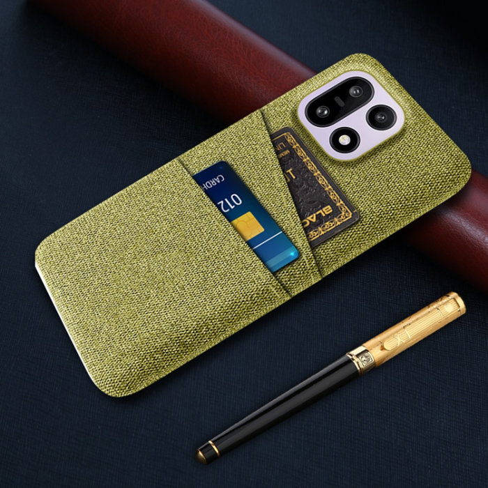 A-One Brand - OnePlus 15 5G Mobilskal Korthållare Cloth + Hard PC - Gul