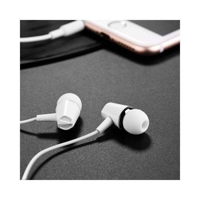 Hoco - HOCO Trådbundna Hörlurar Jack 3.5 mm med Mikrofon M34 - Vit