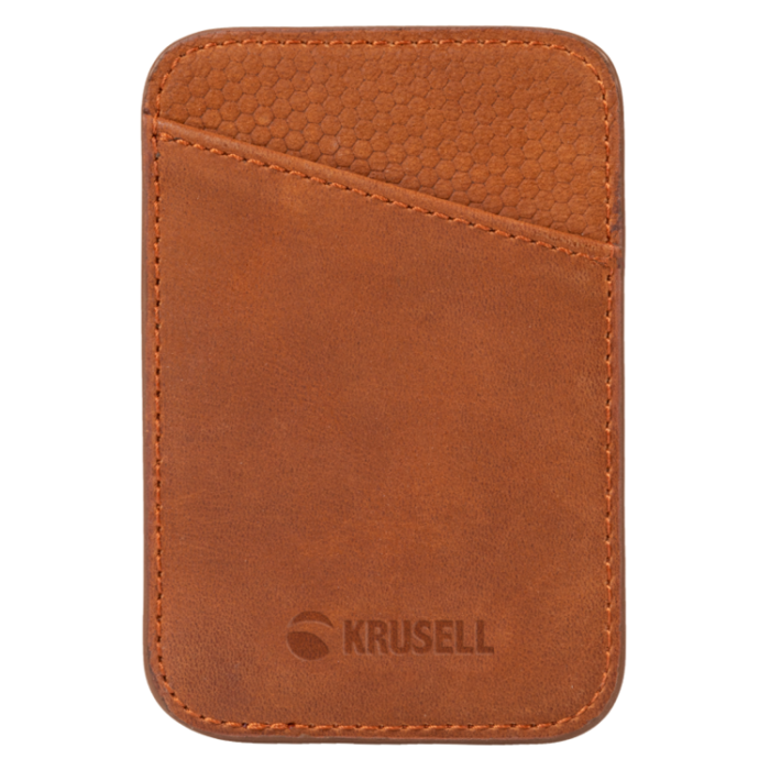 Krusell - Krusell Magnetisk Korthållare MagSafe till iPhone - Cognac