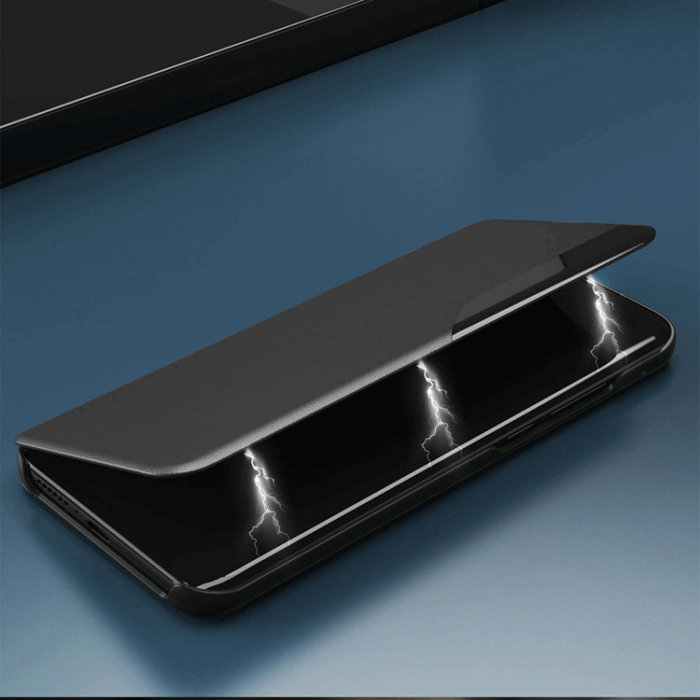 OEM - Galaxy S25 Fodral Eco Läder View med Flap - Blå