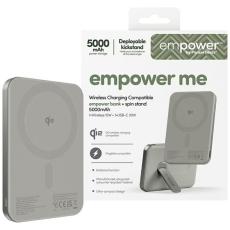 PanzerGlass - Empower by PanzerGlass MagSafe Tr&aring;dl&ouml;s Powerbank 5000mAh med Stativ - Titanium