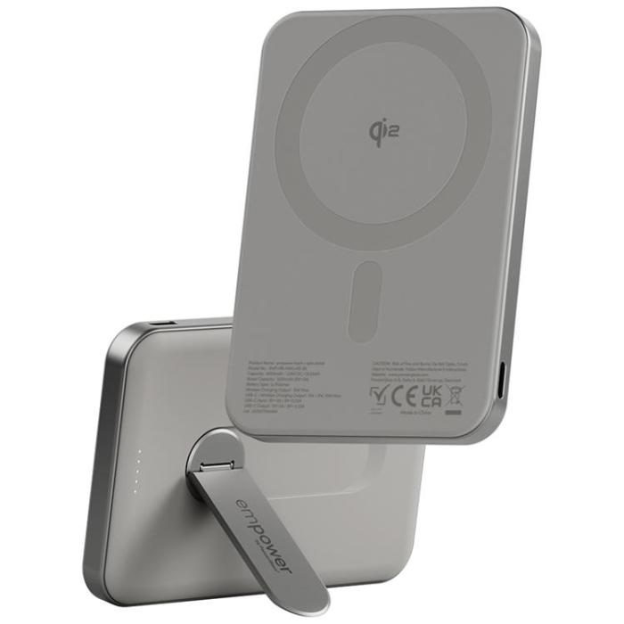 PanzerGlass - Empower by PanzerGlass MagSafe Trådlös Powerbank 5000mAh med Stativ - Titanium