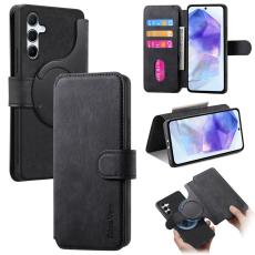 CASENEO - CASENEO Samsung Galaxy A35 5G Pl&aring;nboksfodral Konstl&auml;der - Svart