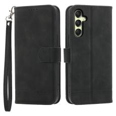 DIERFENG - DIERFENG DF-03 Samsung Galaxy A36 5G Pl&aring;nboksfodral Konstl&auml;der - Svart