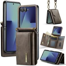 DG.MING - DG.MING M6 Series Samsung Galaxy Z Flip7 Konstl&auml;der Pl&aring;nboksfodral - Brun