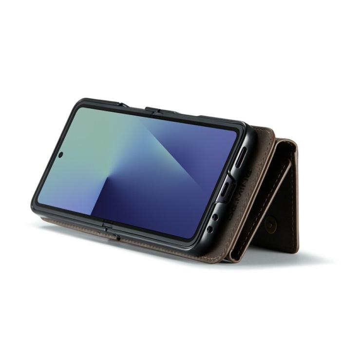 DG.MING - DG.MING M6 Series Samsung Galaxy Z Flip7 Konstläder Plånboksfodral - Brun
