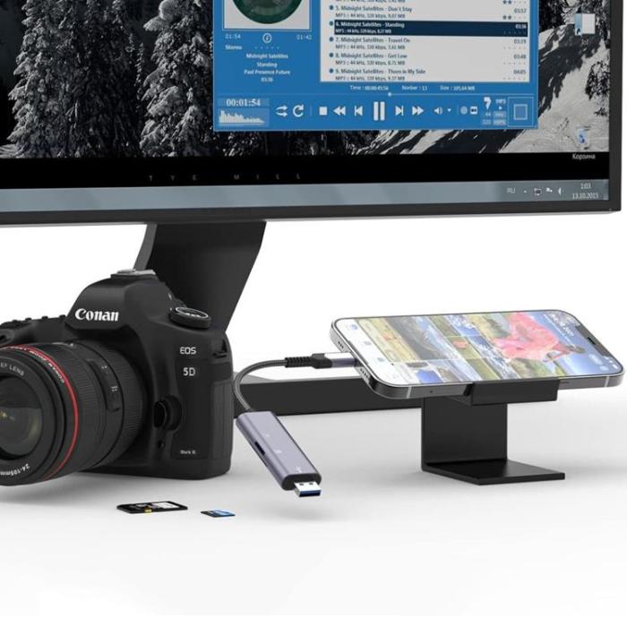 Tech-Protect - Tech-Protect kortläsare SD/Micro-SD Ultraboost Lightning/USB-A - Grå