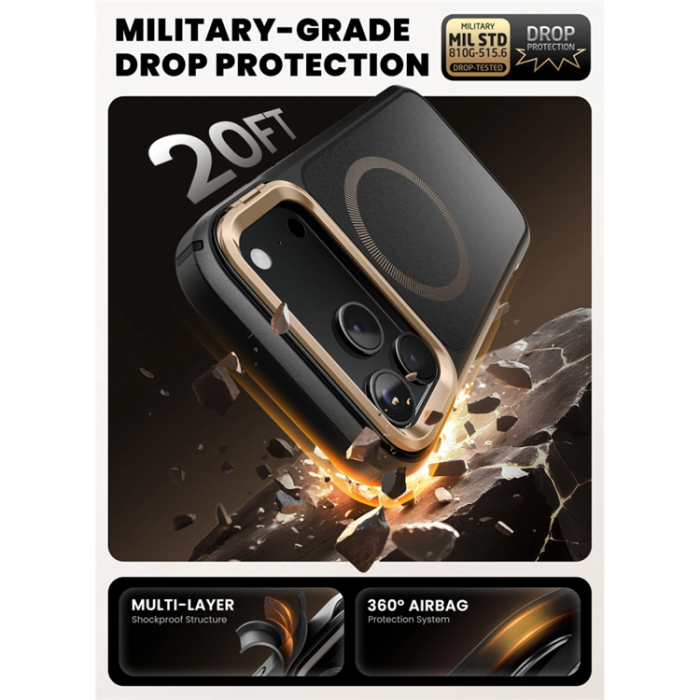 SupCase - Supcase iPhone 17 Pro Max Mobilskal Magsafe Ares Flip - Desert Guld