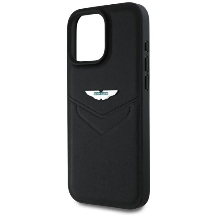 Aston Martin - Aston Martin iPhone 16 Pro Mobilskal Läder Victory Design - Svart