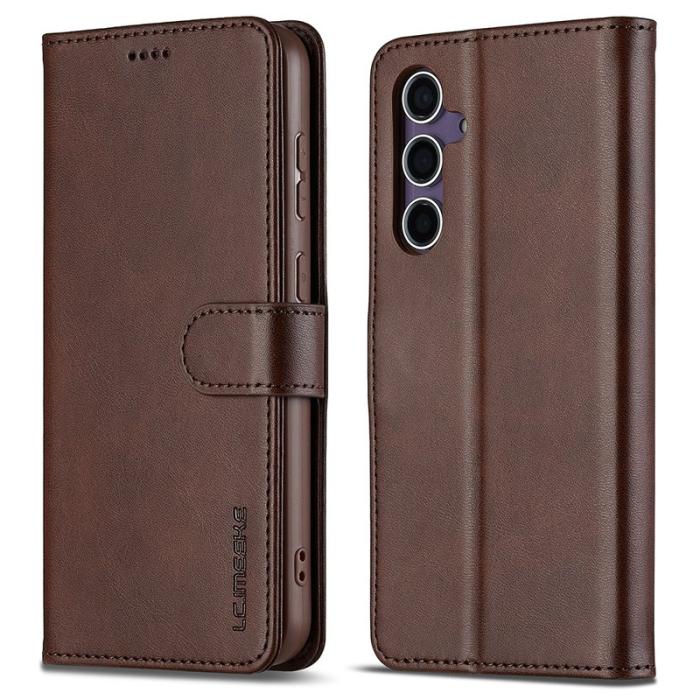LC.imeeke - LC.IMEEKE Samsung Galaxy A56 5G Plånboksfodral Konstläder - Brun