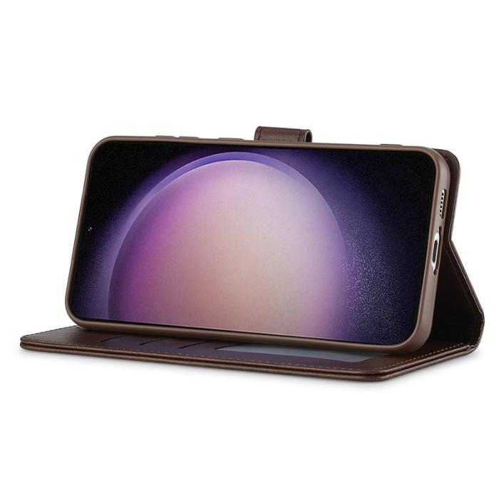 LC.imeeke - LC.IMEEKE Samsung Galaxy A56 5G Plånboksfodral Konstläder - Brun