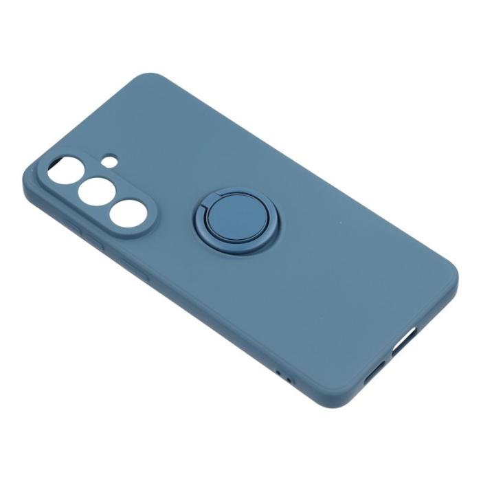 OEM - Mobilskal för Samsung Galaxy S26 Plus Silikon med Ring Kickstand - Midnattblå