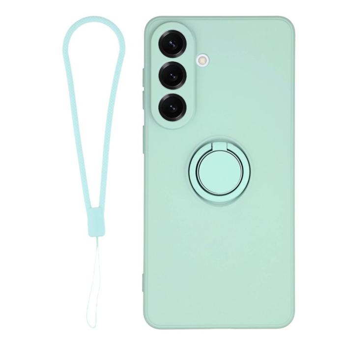 OEM - Mobilskal för Samsung Galaxy S26 Plus Silikon med Ring Kickstand - Mintgrön