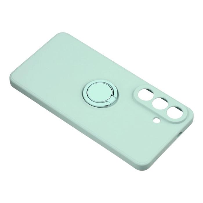 OEM - Mobilskal för Samsung Galaxy S26 Plus Silikon med Ring Kickstand - Mintgrön