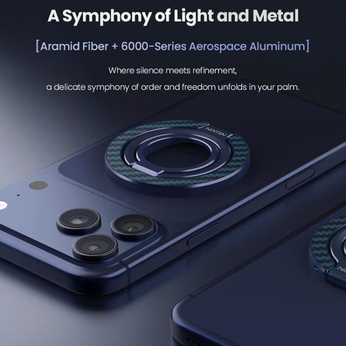 Nillkin - NILLKIN Magnetisk Ringhållare Kickstand Aramid Fiber Aluminiumhållare