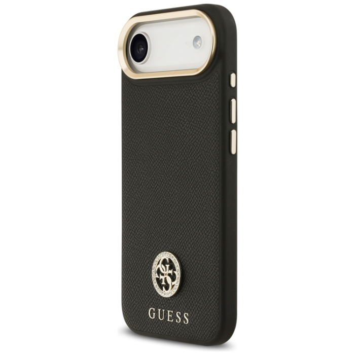 Guess - Guess iPhone 17 Air Mobilskal Magsafe Grained Strass Logo - Svart