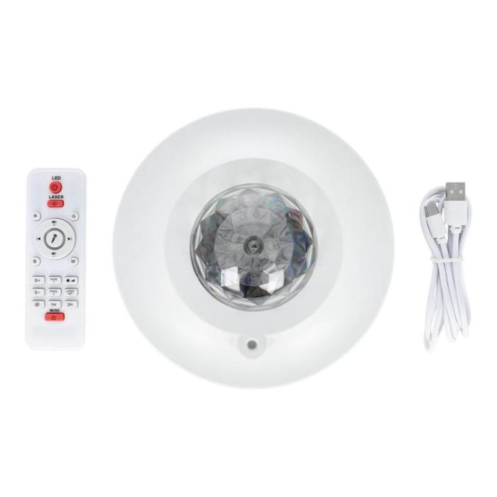 OEM - Projektor STARS LED / Disco med bluetooth högtalare - Vit