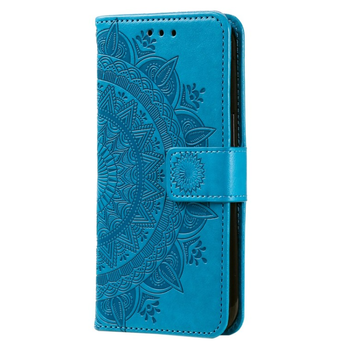 A-One Brand - Sony Xperia 10 V Plånboksfodral Imprinted Mandala Flower - Blå