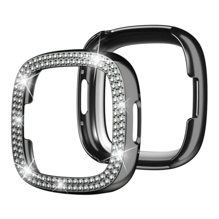 A-One Brand - Fitbit Versa 4/Sense 2 Skal Rhinestone - Svart