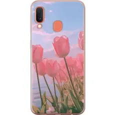 Gustaf - Mobilskal till Samsung Galaxy A20e med Rosa Tulpaner