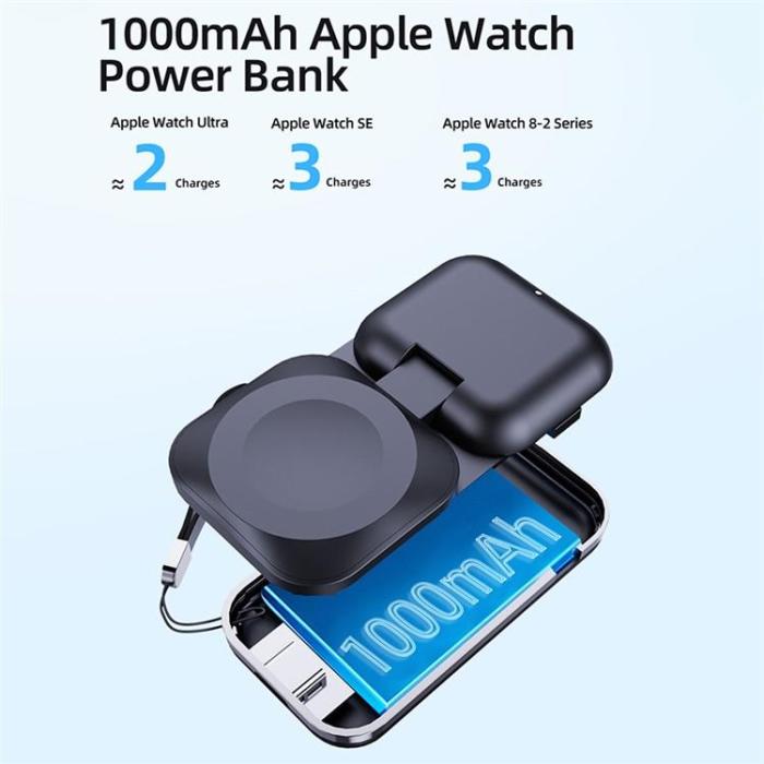 A-One Brand - V20A Apple Watch Magnetisk Trådlös Laddare Power Bank 1000mAh