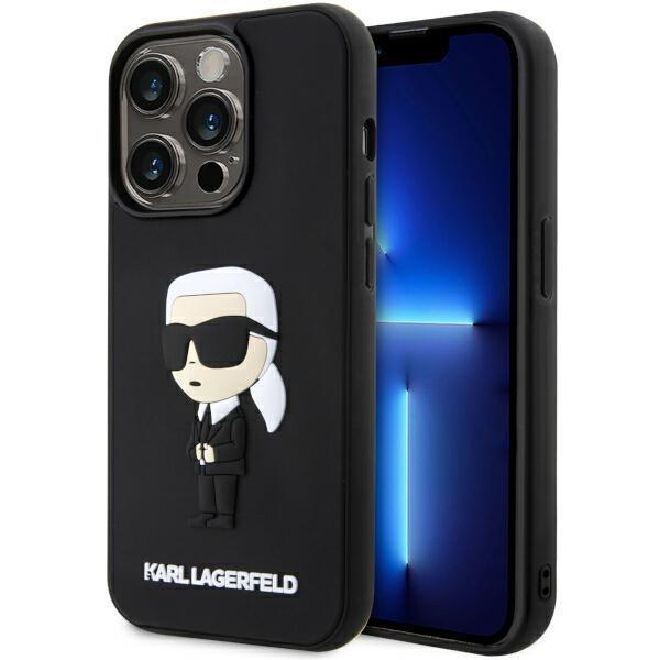 Karl Lagerfeld iPhone 14 Pro Mobilskal Rubber Ikonik 3D Svart | 2353 | AlltMobil