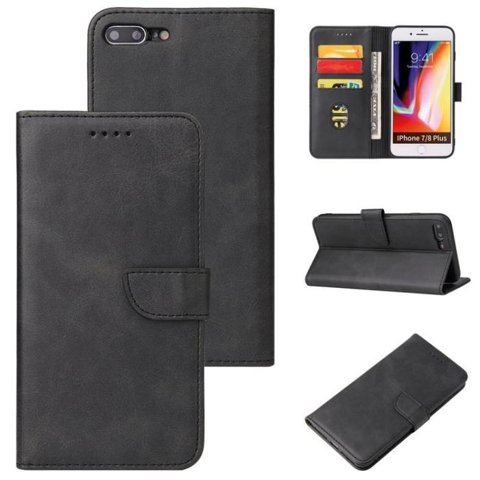 UTGATT5 - Magnet Elegant Kickstand Fodral iPhone 8 Plus / 7 Plus - Svart