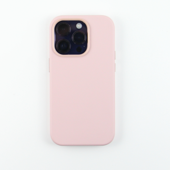 TelForceOne - Läderfodral iPhone 14 Pro Max Ljusrosa Starkt Magnetiskt Skydd