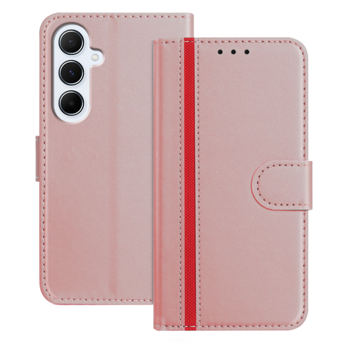A-One Brand - Galaxy A17/A26 Plånboksfodral Färg Splicing Läder - Roséguld